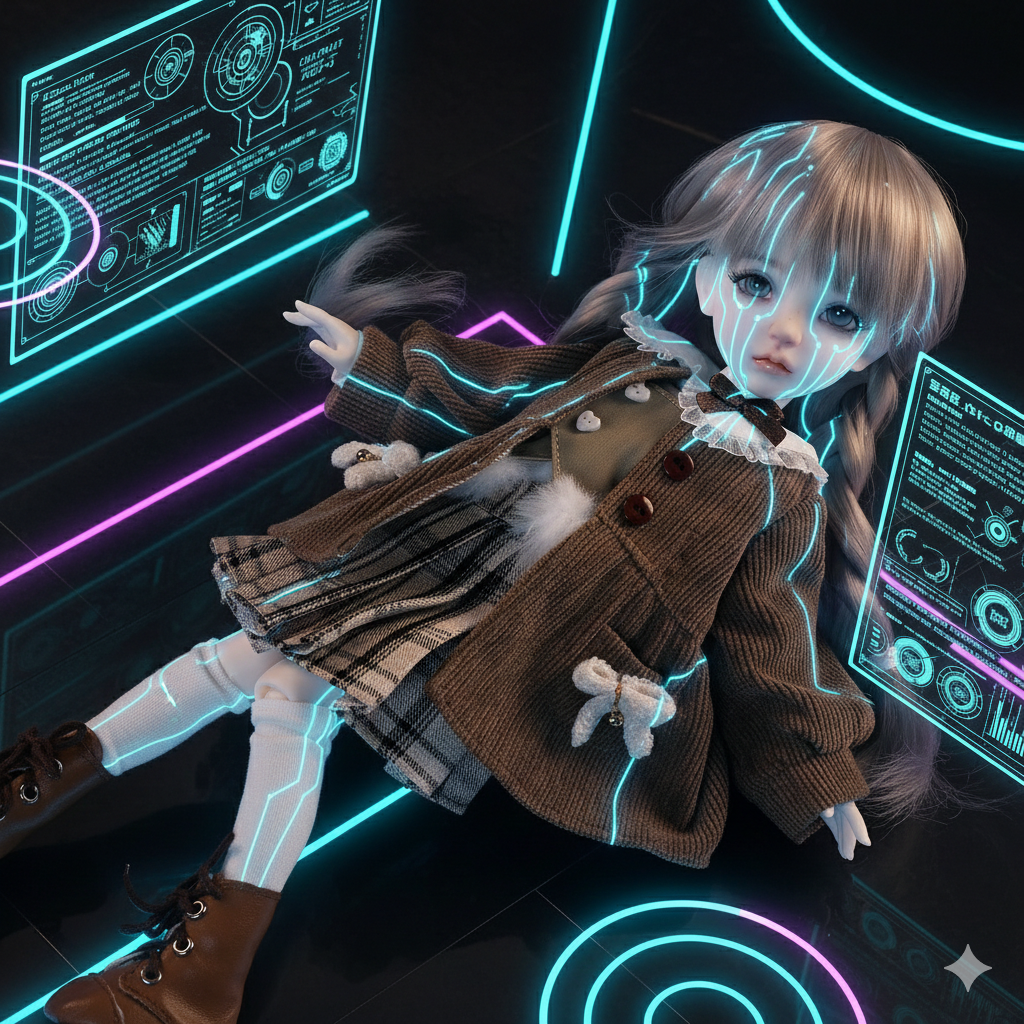 1/6 BJD Doll Ophelia B - Full Set Cute Student Preppy Style | 11" Ball Jointed Doll with Autumn Plaid Skirt Outfit