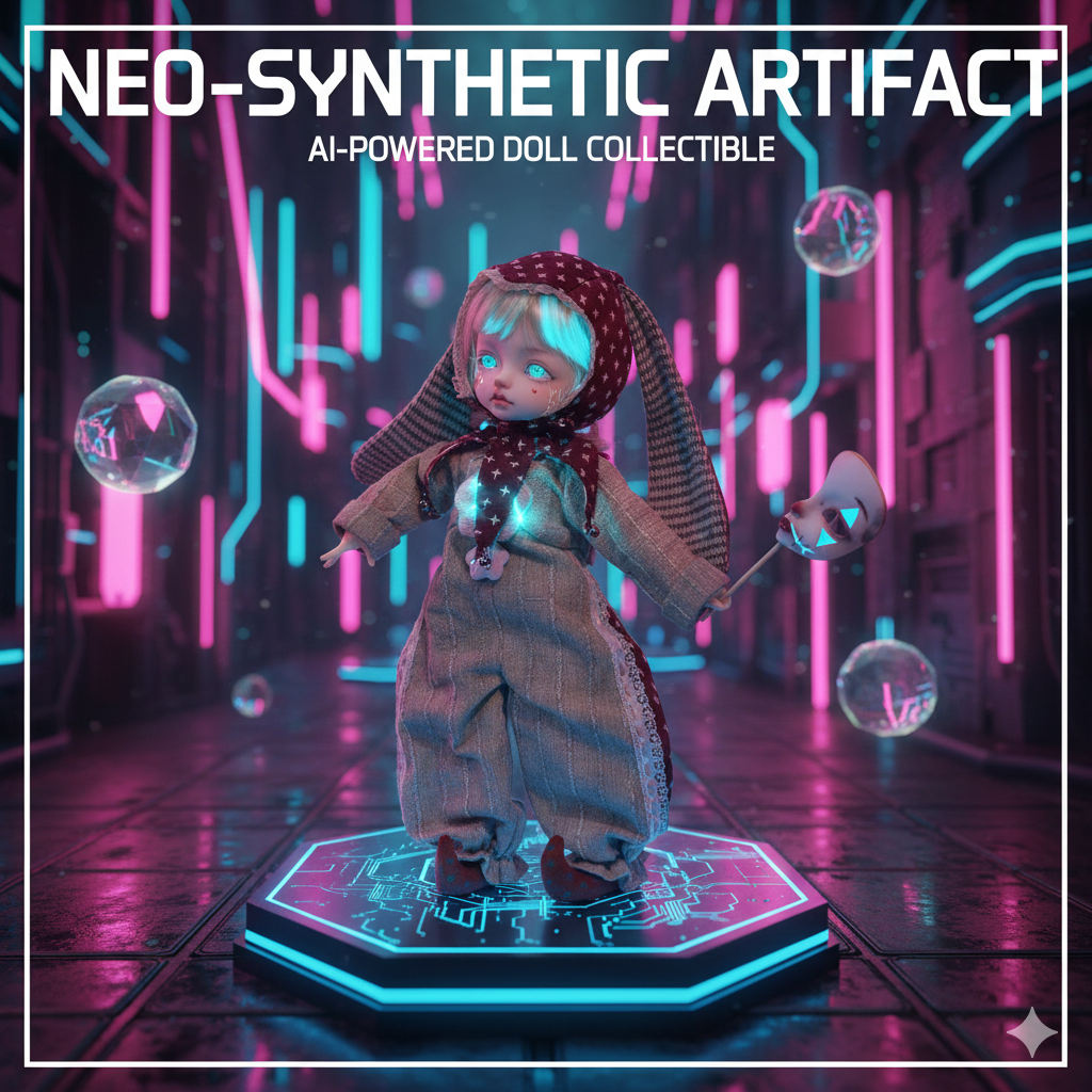 1/6 Scale Gothic Joker BJD: The Cyber-Circus Performer Edition - Handcrafted Articulated Doll with Signature Half-Mask (Halloween Limited)