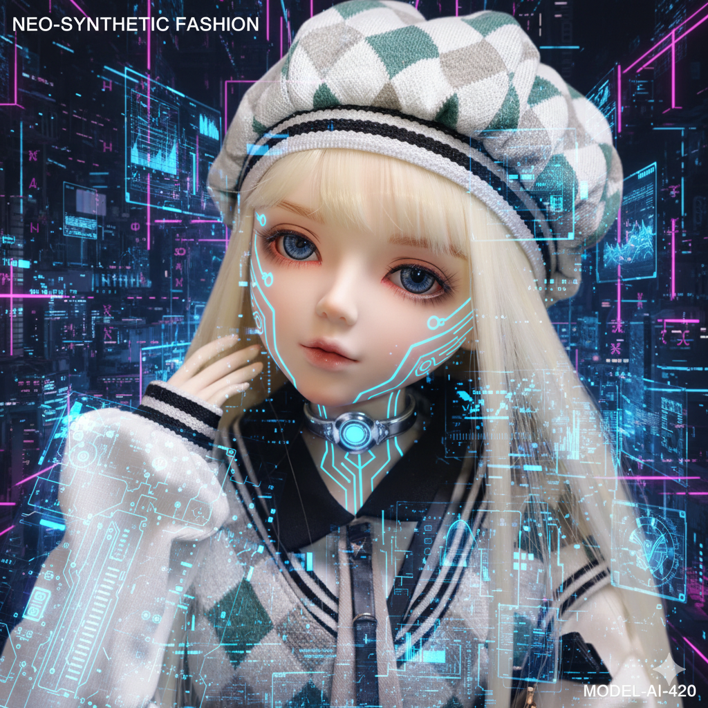 Neo-Chic 1/3 BJD Doll: 24-Inch Articulated Fashion Doll with Custom Makeup & Magic Rotatable Eyes - Perfect Aesthetic Gift for Girls