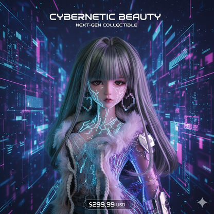 1/4 BJD Doll Sissie Full Set - Shibuya Street Style x Maillard Aesthetic - Premium Sci-Fi Fashion Ball Jointed Doll for Girls