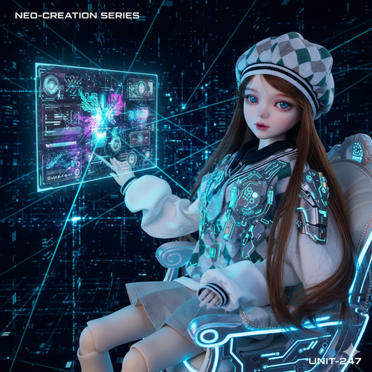 Neo-Chic 1/3 BJD Doll: 24-Inch Articulated Fashion Doll with Custom Makeup & Magic Rotatable Eyes - Perfect Aesthetic Gift for Girls