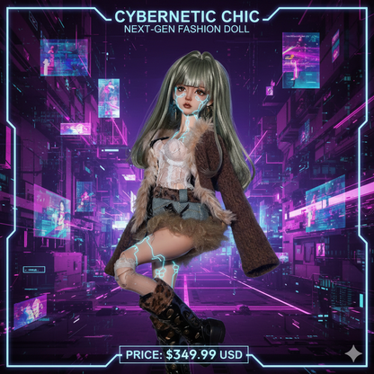 1/4 BJD Doll Sissie Full Set - Shibuya Street Style x Maillard Aesthetic - Premium Sci-Fi Fashion Ball Jointed Doll for Girls