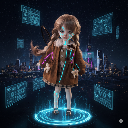 1/6 BJD Doll Ophelia B - Full Set Cute Student Preppy Style | 11" Ball Jointed Doll with Autumn Plaid Skirt Outfit