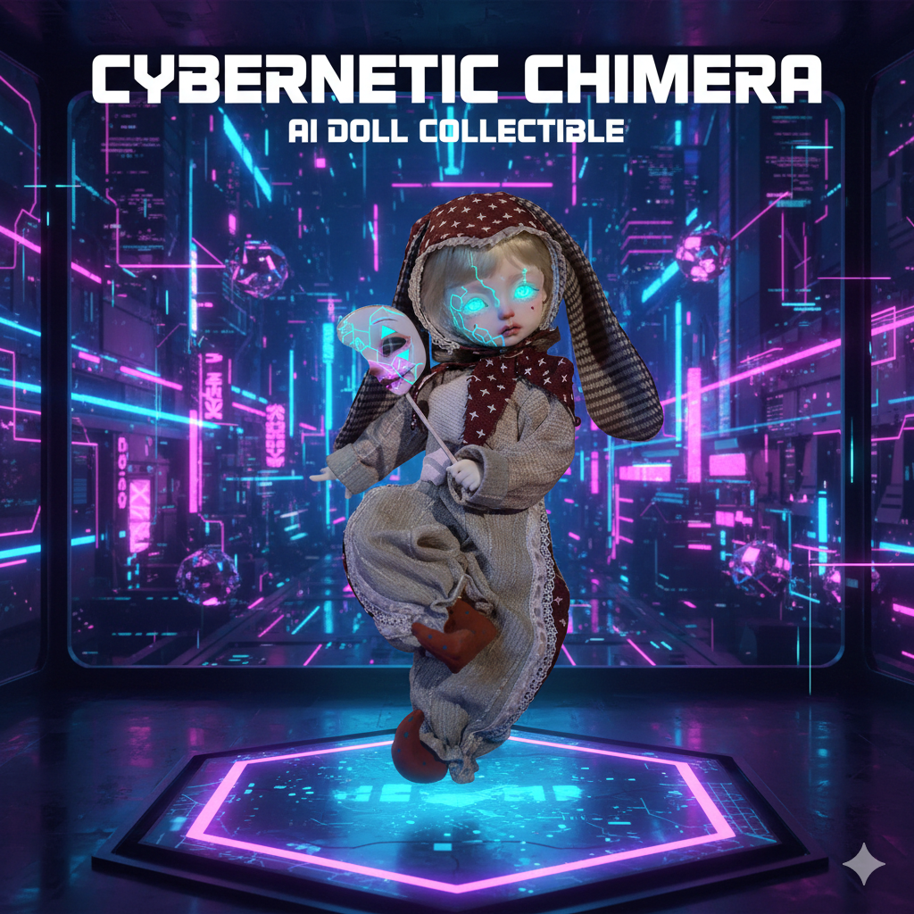 1/6 Scale Gothic Joker BJD: The Cyber-Circus Performer Edition - Handcrafted Articulated Doll with Signature Half-Mask (Halloween Limited)