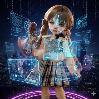 1/6 BJD Doll Ophelia B - Full Set Cute Student Preppy Style | 11" Ball Jointed Doll with Autumn Plaid Skirt Outfit