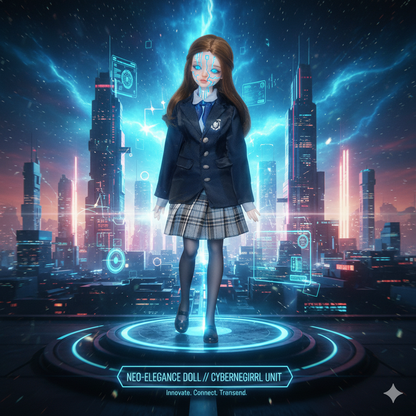 Celia 1/4 Scale Barly Royal College Edition: Aesthetic Blue JK Uniform Pleated Shirt & Mary Jane Shoes Toy Set