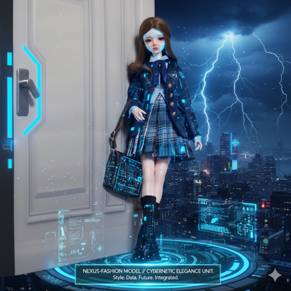 Celia 1/4 Scale Barly Royal College Edition: Aesthetic Blue JK Uniform Pleated Shirt & Mary Jane Shoes Toy Set